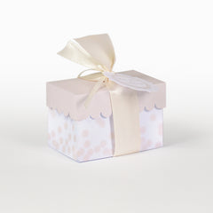 Box with lid sand polka dot tray base sand 8x8x5.5cm