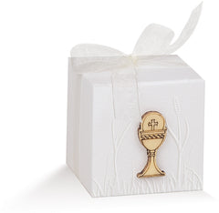 Box cubo comunione con tag calice 5x5x5cm