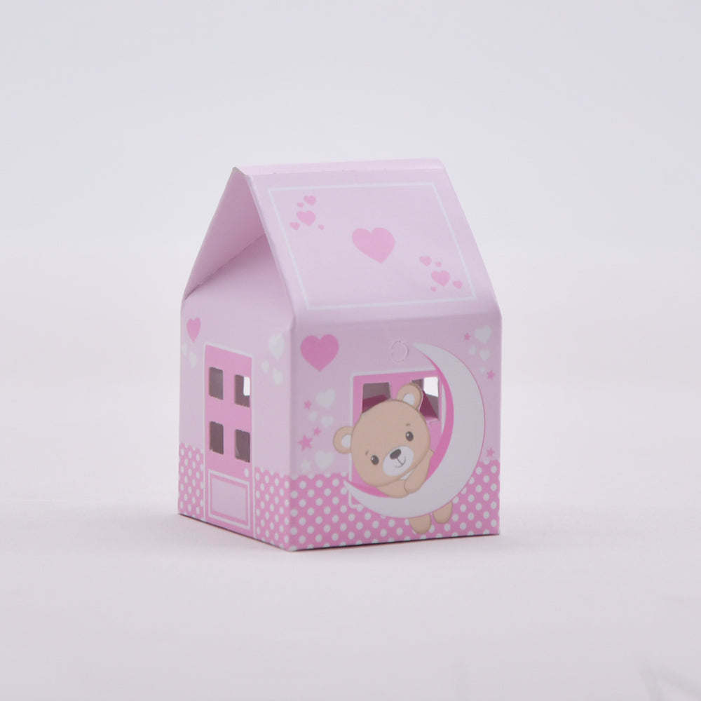 Pink teddy bear house box