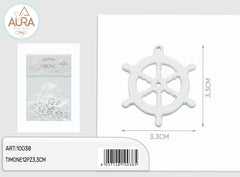 Tag timone 12pz 3,3cm bianco
