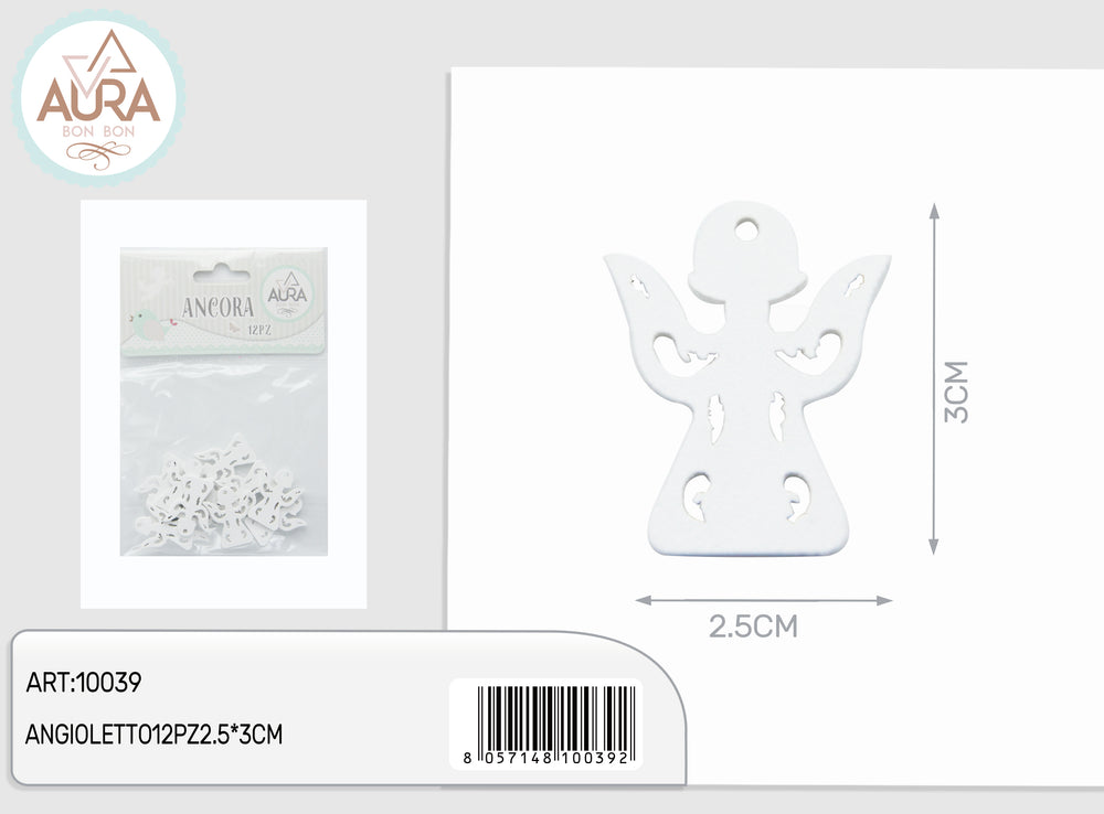 little angel 12pcs 2.5x3cm white