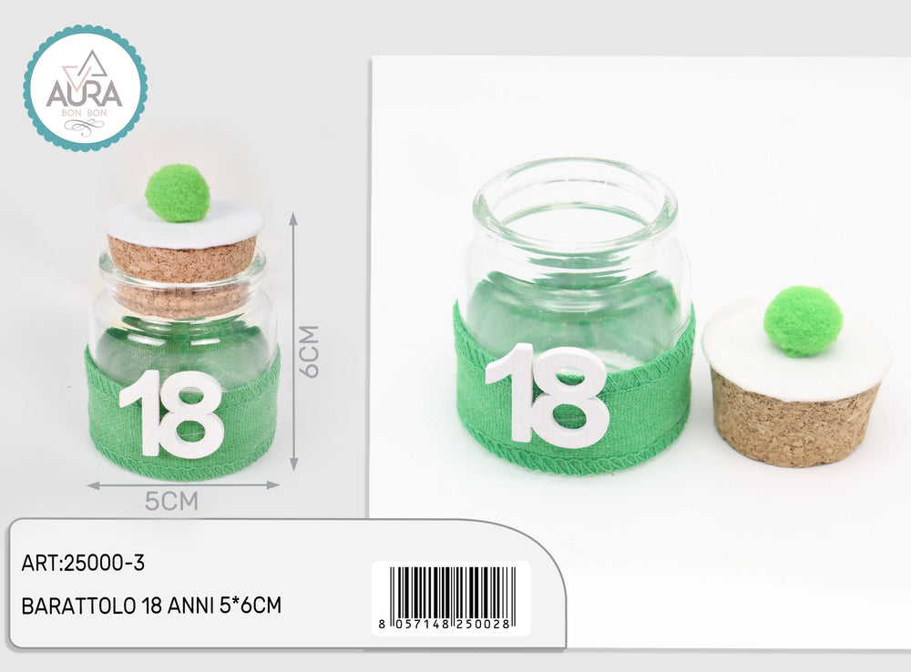 Barattolo 18 anni 4,7x5cm verde