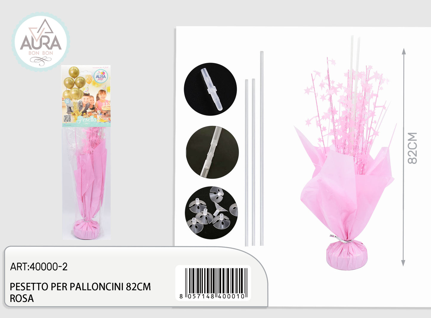 pesetto per palloncino h82cm rosa