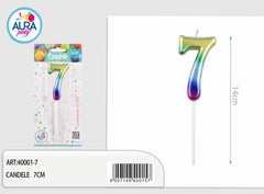 multicolored birthday candle no. 7