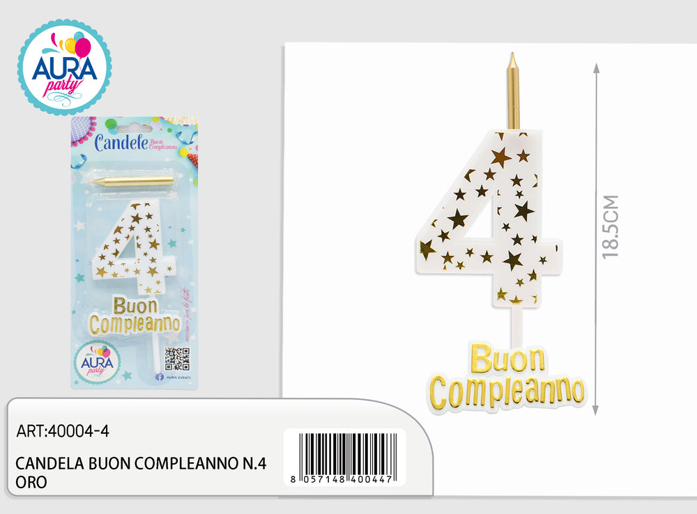 candela compleanno n.4 oro