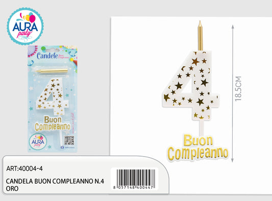 candela compleanno n.4 oro