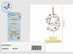 gold birthday candle no. 9