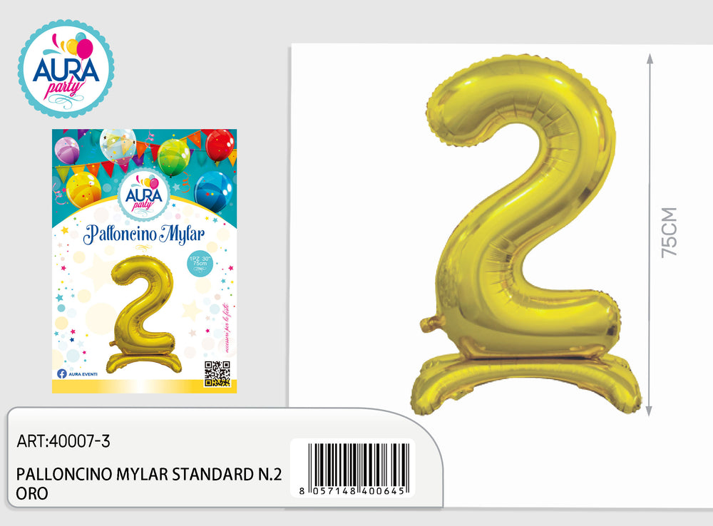 Palloncino in foil con base 2 oro