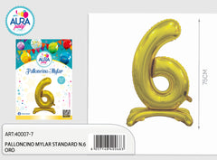 Gold base 6 foil balloon