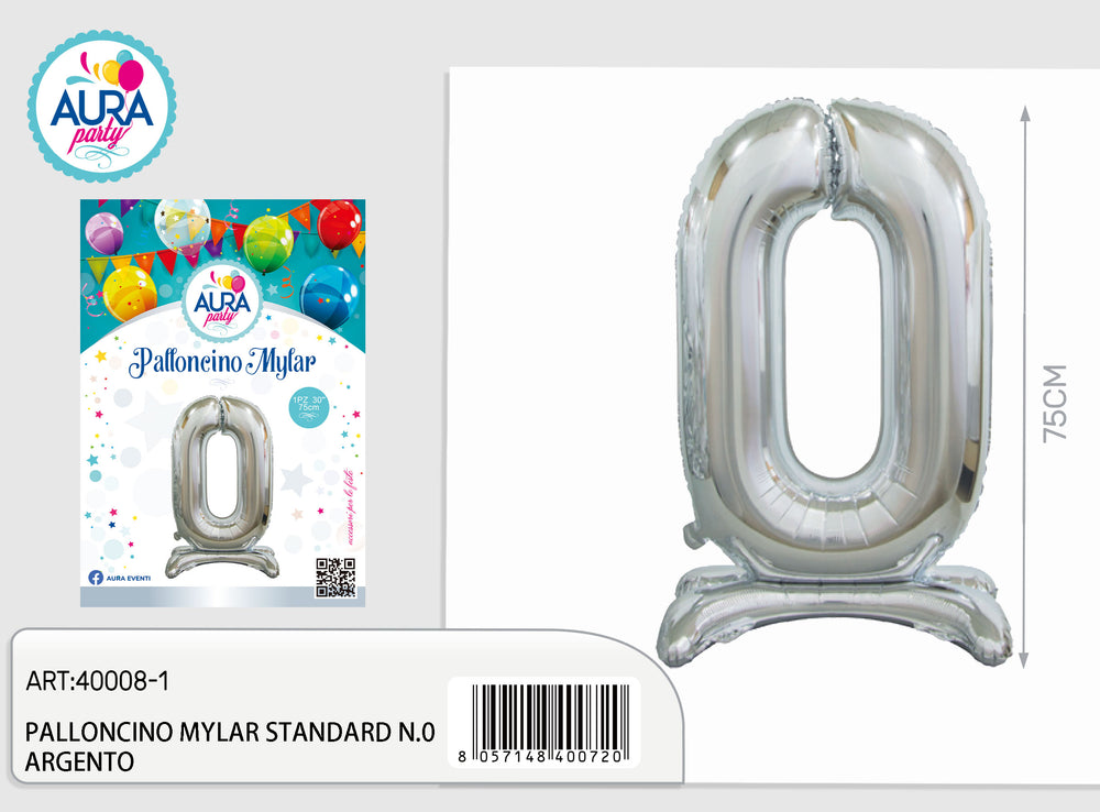 standard mylar balloons n.0 silver