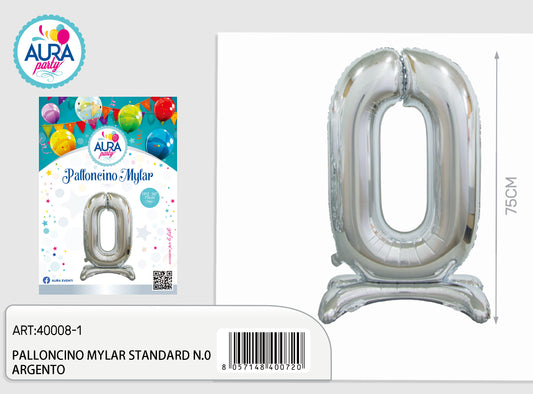 palloncini mylar standard n.0 argento