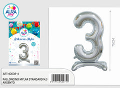 standard mylar balloons n.3 silver