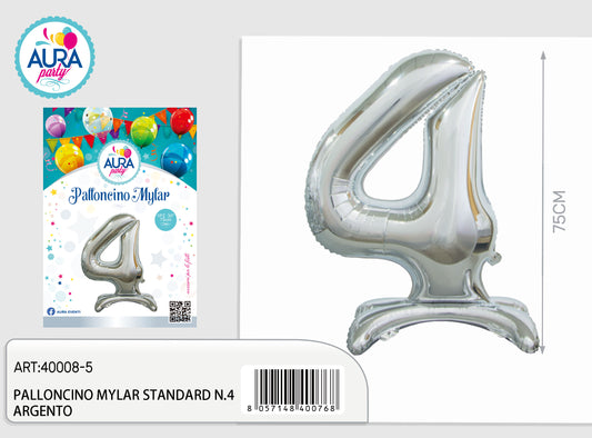 palloncini mylar standard n.4 argento