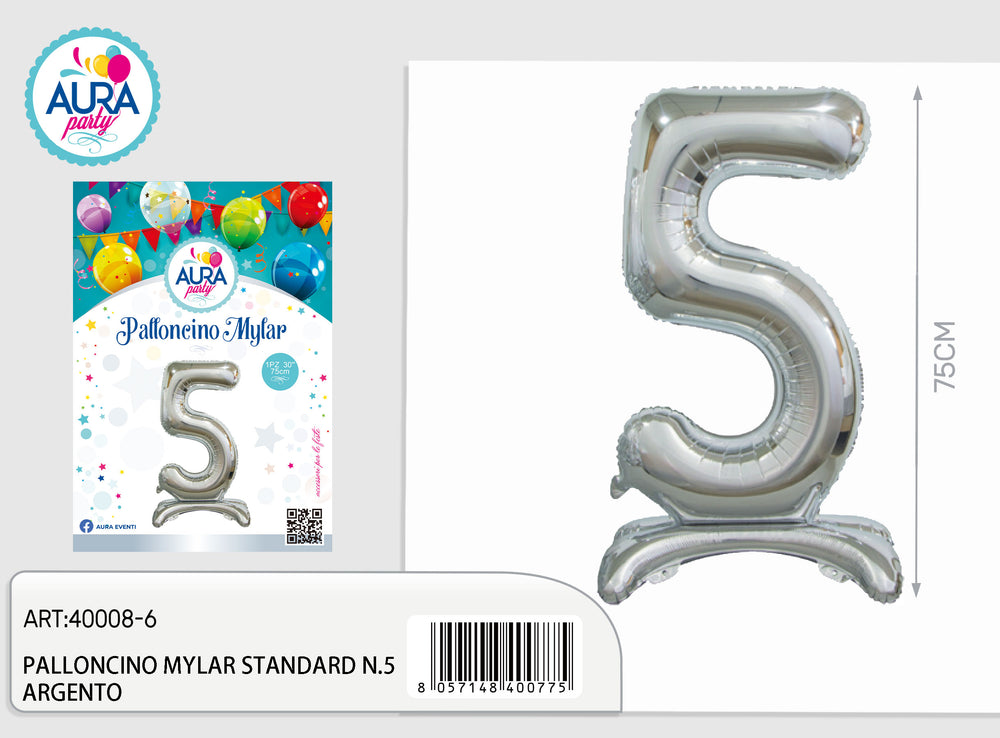 standard mylar balloons n.5 silver