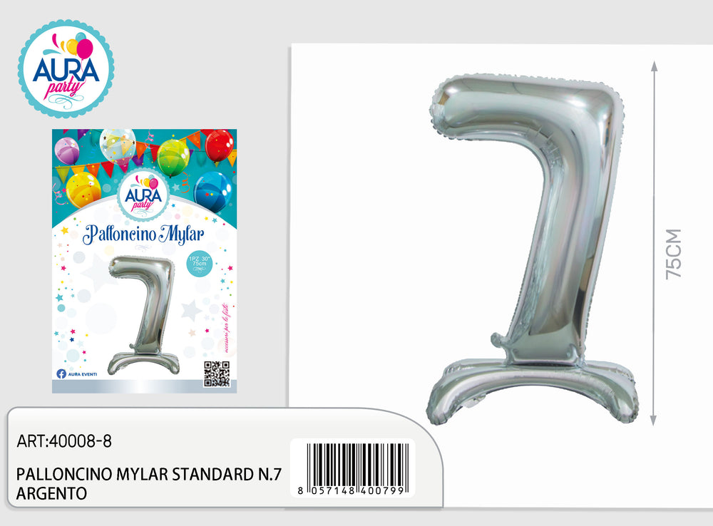 standard mylar balloons n.7 silver