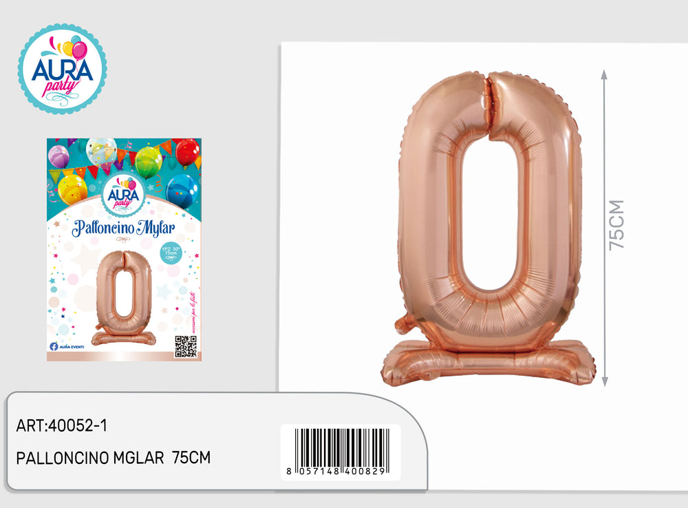 Mylar balloon with rose gold base 0