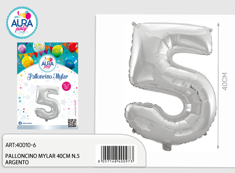 18n.5 silver mylar balloons