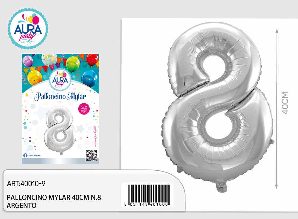 18n.8 silver mylar balloons