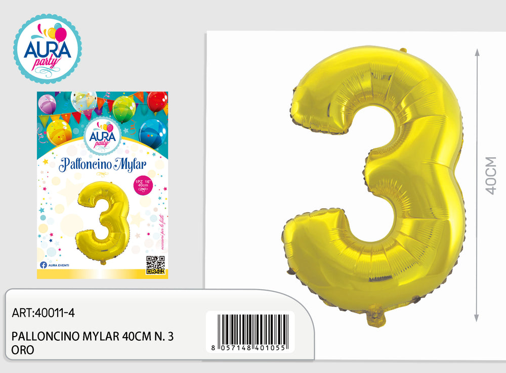 18inch mylar balloons n.3 gold
