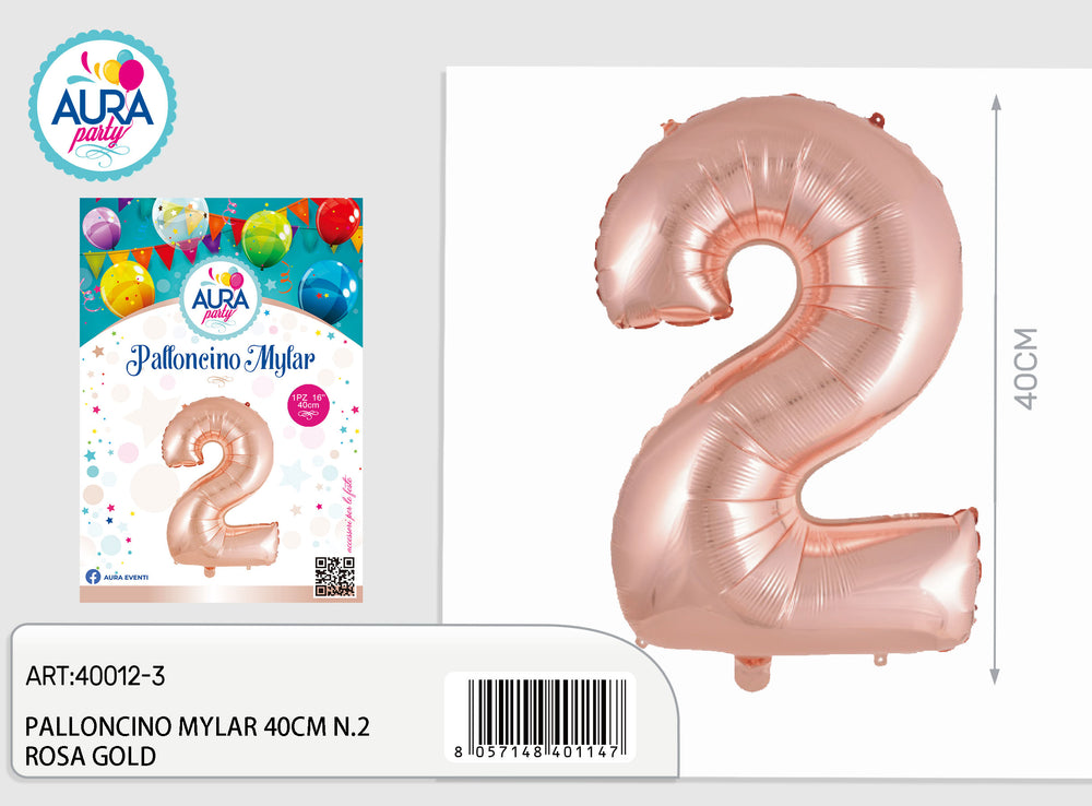 Palloncino mylar 18inch n.2 rosa gold