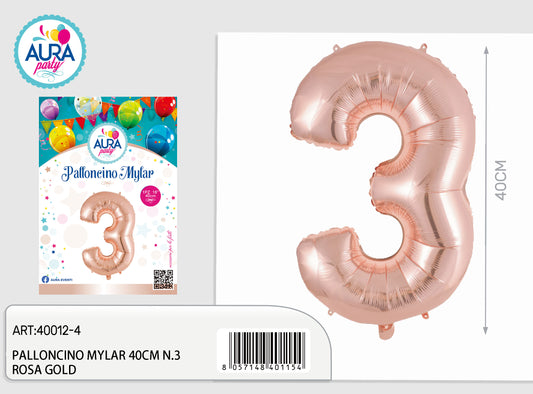 palloncini mylar 18inch n.3 rosa gold
