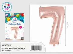 Palloncino mylar 18inch/40cm n.7 rosa gold
