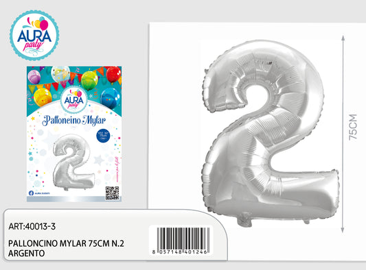 palloncini mylar 32inch n.2 argento