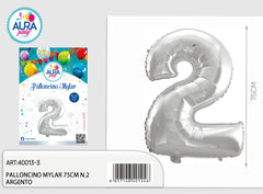 32-inch mylar balloons n.2 silver