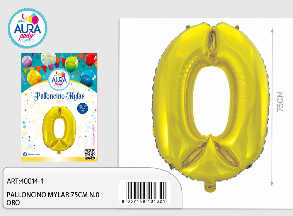 palloncini mylar 32inch n.0 oro
