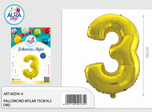palloncini mylar 32inch n.3 oro