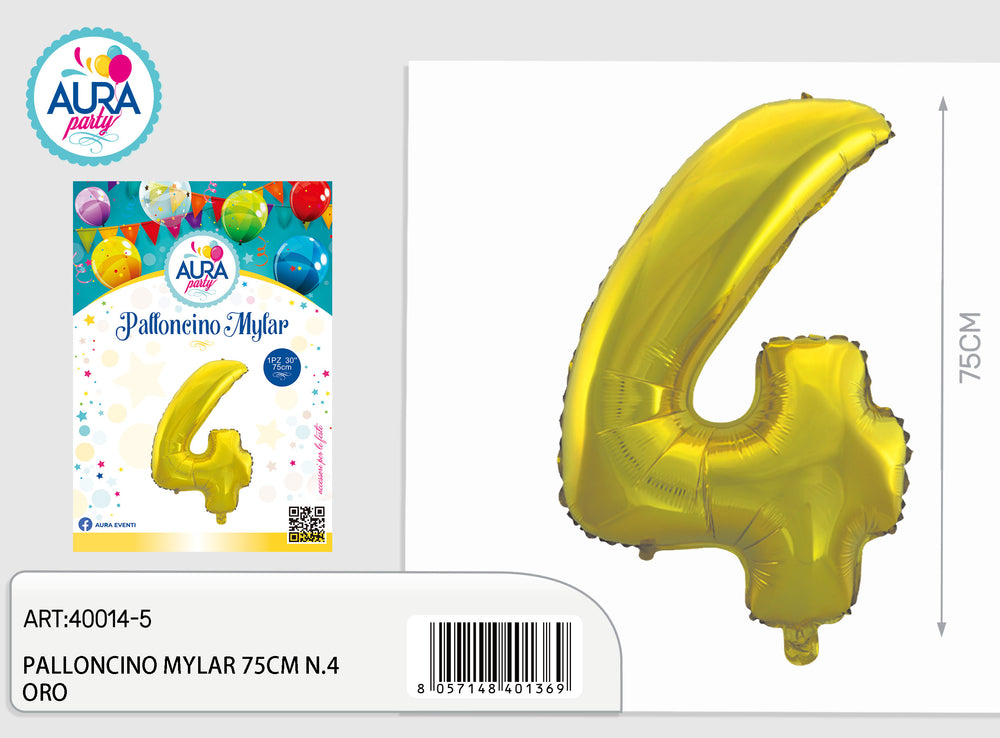 32inch mylar balloons n.4 gold