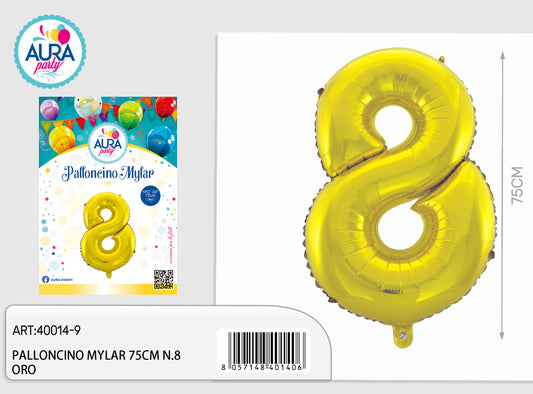 palloncini mylar 32inch n.8 oro