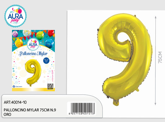 palloncini mylar 32inch n.9 oro