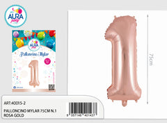 32-inch mylar balloon No. 1 rose gold