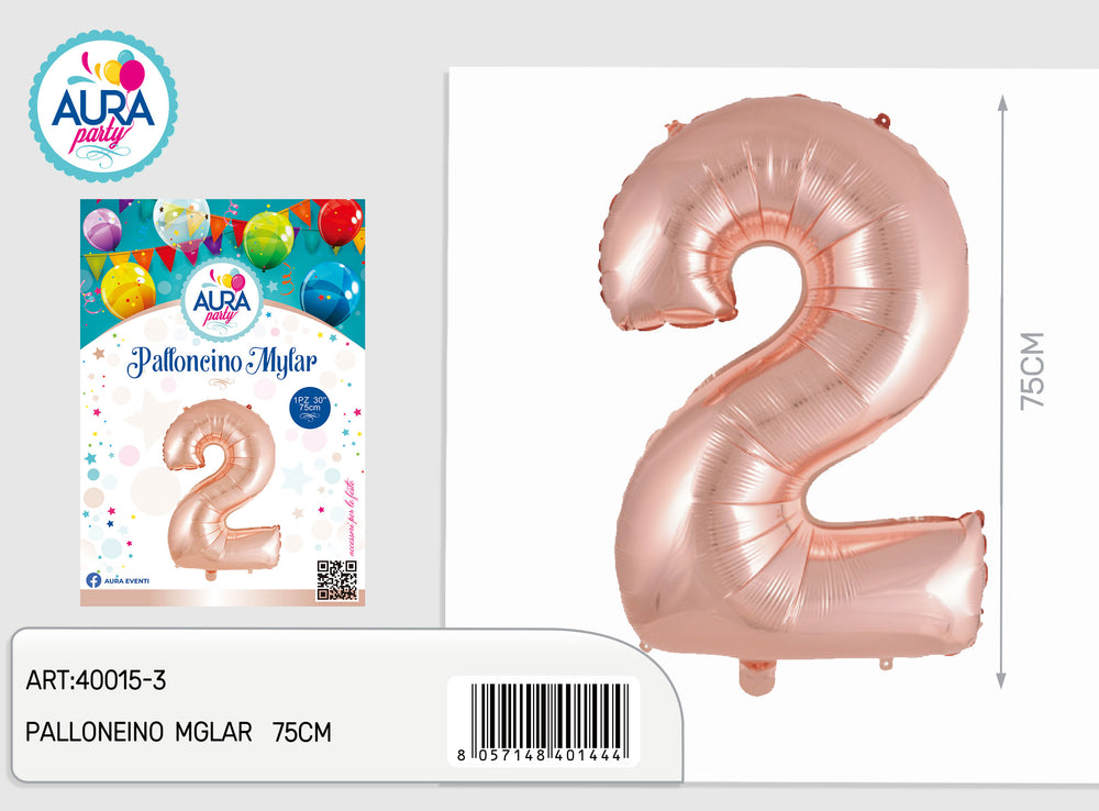 32inch mylar balloons n.2 pink gold