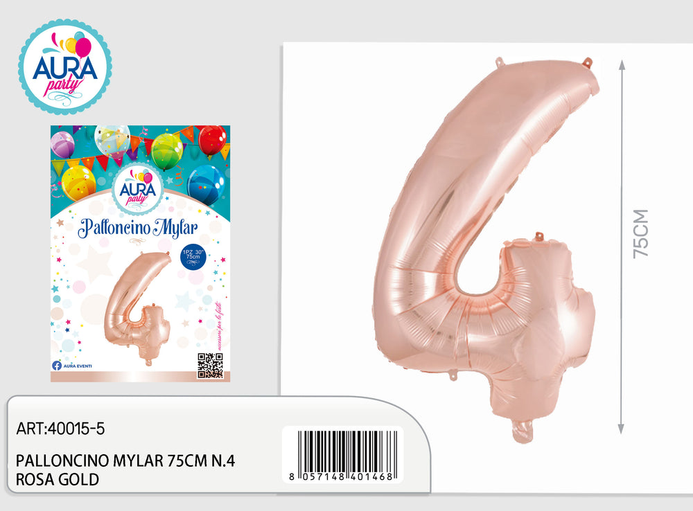 32inch mylar balloons n.4 pink gold