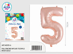 32inch mylar balloons n.5 pink gold
