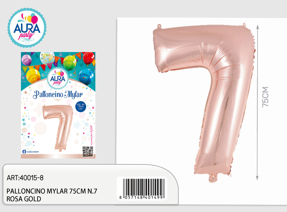 32inch mylar balloons n.7 pink gold
