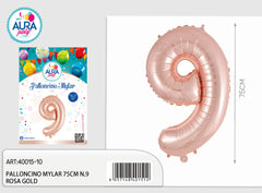 32inch mylar balloons n.9 pink gold