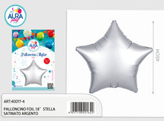 palloncino foil stella satinato argento