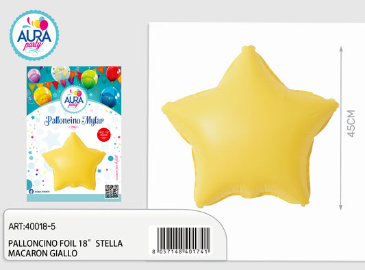 palloncino foil 18inch stella macaron giallo