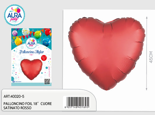 palloncino foil 18inch cuore satinato rosso