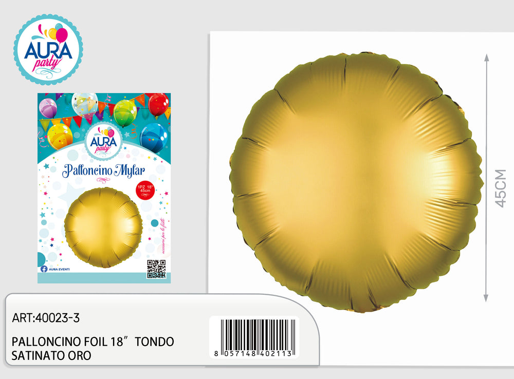 18-inch round satin gold foil balloon