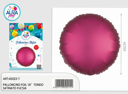 palloncino foil 18inch tondo satinato fucsia