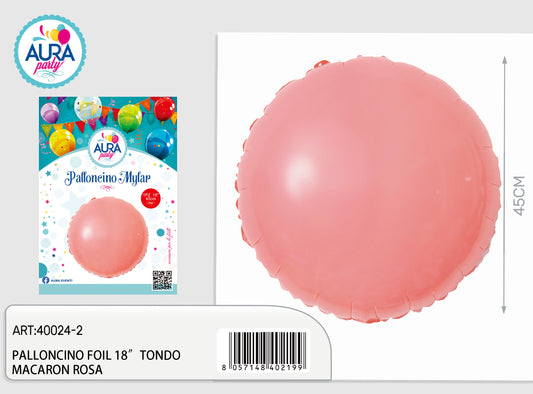 palloncino foil 18inch tondo macaron rosa