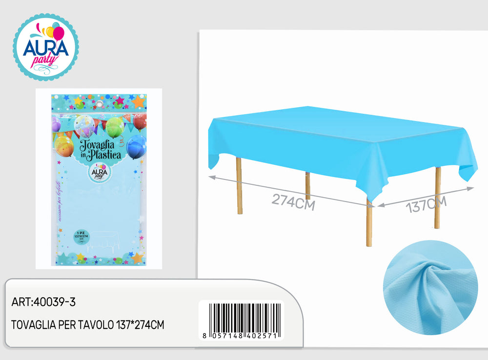 Light blue tablecloth 137x274cm