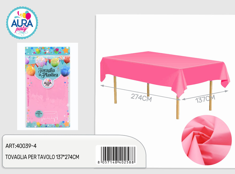 Pink tablecloth 137x274cm