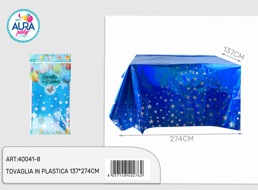 Blue tablecloth with stars 137x274cm