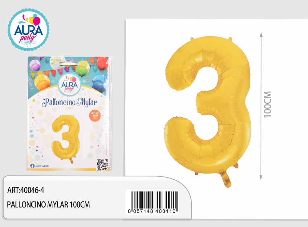 palloncini mylar 40inch n.3 oro