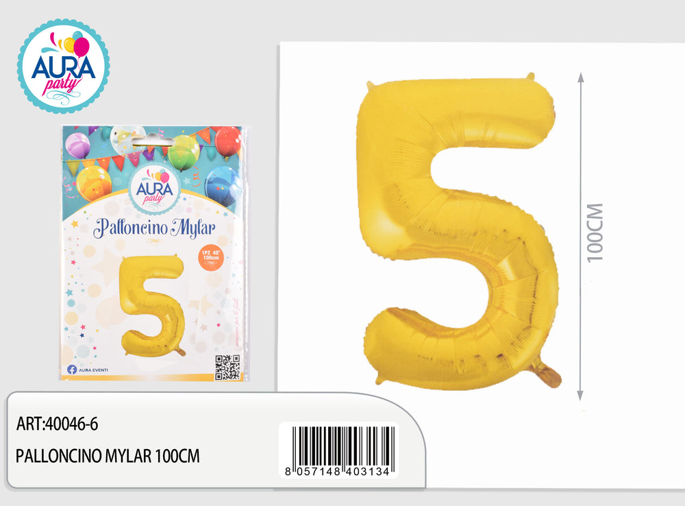 40inch mylar balloons n.5 gold